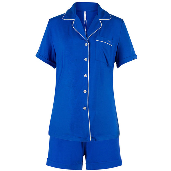 Ekouaer Casual Pajama Sets Women Sleepwear Solid Tops Shorts Set Simple Lounge Summer Pajamas Set Nightwear Suit Female Nighties