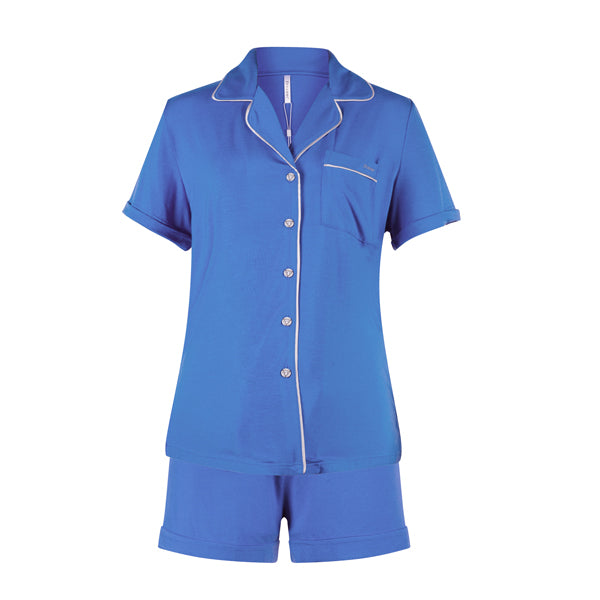 Ekouaer Casual Pajama Sets Women Sleepwear Solid Tops Shorts Set Simple Lounge Summer Pajamas Set Nightwear Suit Female Nighties