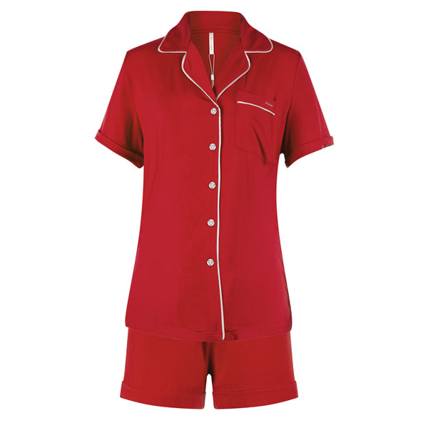 Ekouaer Casual Pajama Sets Women Sleepwear Solid Tops Shorts Set Simple Lounge Summer Pajamas Set Nightwear Suit Female Nighties