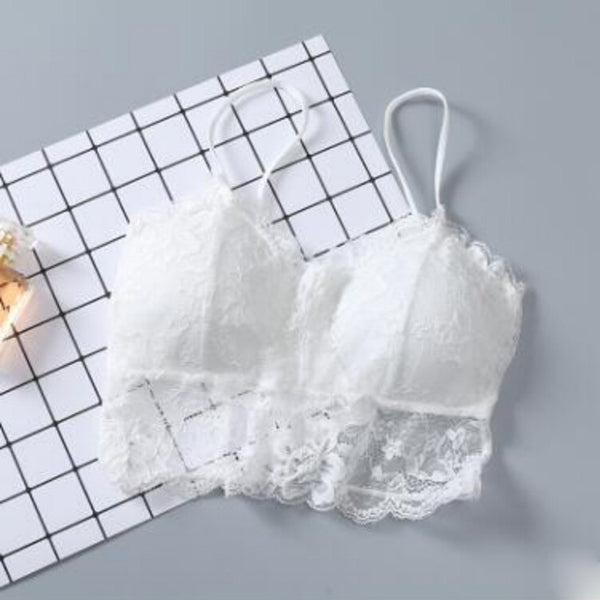 Sexy Women Lace Cross Strap Wrapped Chest Bra Strap Vest Push Up Underwear Bra