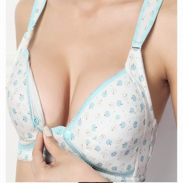 Sexy Front Opning Apple Printing Cotton Nursing Bra Breast Feeding Maternity Pregnant Underwear Lingerie Yoga Fitness Suits