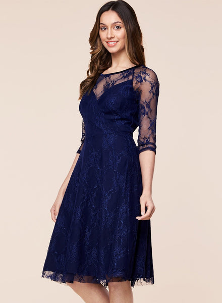 Sexy Floral Lace Net Party Swing Dress