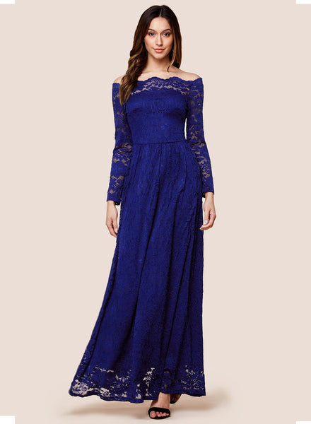 Off Shoulder Formal Party Maxi Dress